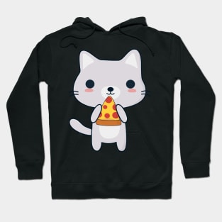 Cute Pizza Eating Cat T-Shirt Hoodie